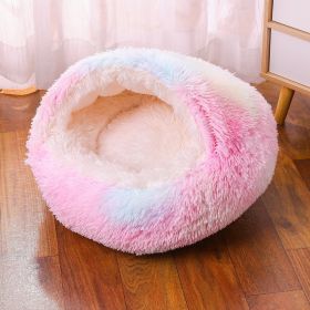 Waterproof Dog Kennel Warm Room Semi Enclosed (Option: Rainbow Color-50cm)